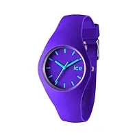 ice-watch - montre mixte - quartz analogique - ice - violet - turquoise - unisex - cadran violet - bracelet silicone violet - ice.vt.u.s.12