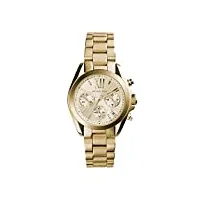 bradshaw mid-size chronograph gold tone stainless steel case and bracelet gold tone dial date display