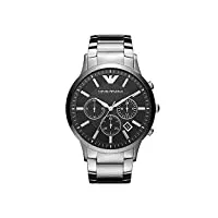 emporio armani - montre chronographe avec bracelet en acier inoxydable argenté pour homme ar2460