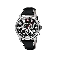 wenger - 010543101 - montre homme - quartz analogique - bracelet cuir noir