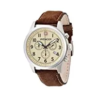 wenger montre homme analogique quartz avec bracelet en cuir – 010543105