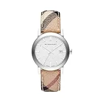 burberry bu9025 – montre pour femmes, bracelet en cuir