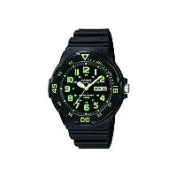 casio - mrw-200h-3b - casual - montre homme - quartz analogique - cadran noir - bracelet résine noir