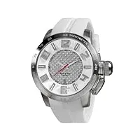 jet set - j68303-161 - san remo - montre homme - quartz analogique - cadran blanc - bracelet caoutchouc blanc