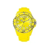 h2x - sy382uy1 - montre homme - quartz analogique - bracelet silicone jaune