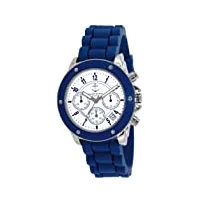 inconnu naf naf - n10049-208 - régate - montre femme - quartz chronographe - cadran blanc - bracelet silicone bleu