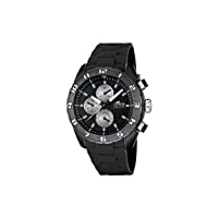 lotus - 15842/6 - montre homme - quartz - chronographe - chronomètre/aiguilles luminescentes - bracelet caoutchouc noir