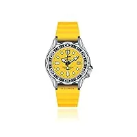 chris benz - cb-500-y-kby - montre mixte - automatique - analogique - aiguilles lumineuses - bracelet caoutchouc jaune