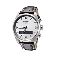 certina - c020.419.16.037.00 - montre homme - quartz analogique - digital - alarme/chronomètre - bracelet cuir noir