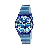 swatch montre unisexe en plastique bleu gn237, bleu, originaux