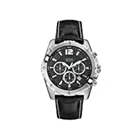 guess - w0166g1 - montre femme - quartz chronographe - bracelet cuir noir