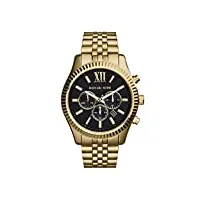 michael kors - montre chronographe lexington avec bracelet en acier inoxydable doré pour homme mk8286