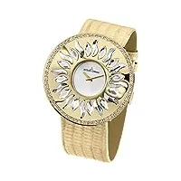 jacques lemans - 1-1700c - montre femme - quartz analogique - bracelet cuir beige