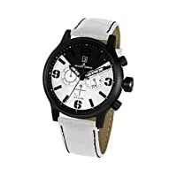 jacques lemans - 1-1792d - montre homme - quartz chronographe - chronomètre - bracelet cuir blanc