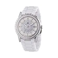 stella maris - stm13h421 - montre femme - quartz analogique - cadran blanc - bracelet céramique blanc - 5 diamants naturels de 0,01 carats