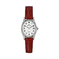 certus - 644523 - montre femme - quartz analogique - cadran blanc - bracelet cuir marron