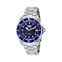invicta pro diver - montre homme automatique en acier inoxydable - 40 mm, argent / bleu