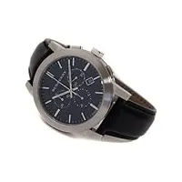 burberry the city swiss bu9356 montre chronographe ronde en acier inoxydable avec bracelet en cuir noir et cadran noir 42 mm