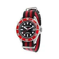 steel master - dw-13-001 - montre homme - automatique - analogique - bracelet nylon rouge