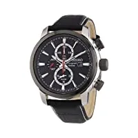 seiko montre homme chronographe quartz avec bracelet en cuir – snaf47p2