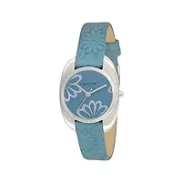 naf naf - n10222-208 - louane - montre femme - quartz analogique - cadran bleu - bracelet cuir bleu