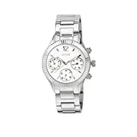 guess femme 36mm chronographe argent acier bracelet & boitier montre w0323l1