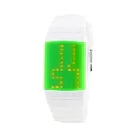 madison new york - u4614-10 - montre mixte - automatique - digitale - bracelet silicone blanc