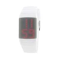 madison new york - u4614-70 - montre mixte - automatique - digitale - bracelet silicone blanc
