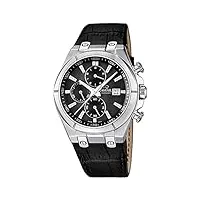 jaguar montre de sport analogique en cuir noir - montre à quartz - cadran noir - uj667/4, sangles