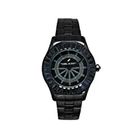 daniel hechter - dhd 006s/3am - montre femme - quartz analogique - cadran noir - bracelet acier plaqué noir