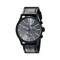 nixon sentry montre chronographe en acier inoxydable avec bracelet en cuir pour homme, black gator, taille unique, sentry chrono cuir