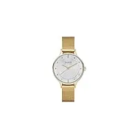 skagen anita lille montre pour femmes, mouvement à quartz avec bracelet en acier inoxydable ou en cuir, ton or et blanc, 30mm