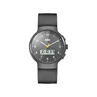braun - bn0159gygyg - montre - quartz - analogique et digitale - alarme/chronomètre - mixte - bracelet caoutchouc - gris