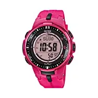 casio - prw-3000-4ber - montre mixte - quartz - digitale - bracelet résine rose