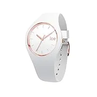 ice-watch - ice glam white rose-gold - montre blanche pour femme avec bracelet en silicone - 000977 (small)