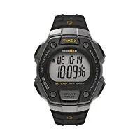 timex watches t5e931su montre à quartz numérique pour homme xl, noir/argenté, sangles