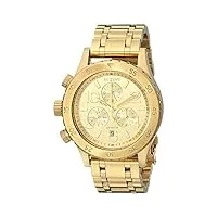 nixon - a404501-00 - montre femme - quartz - chronographe - bracelet acier inoxydable doré