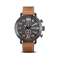 chotovelli montre aviateur homme vintage acier inoxydable étanche bracelet cuir (7200.13)