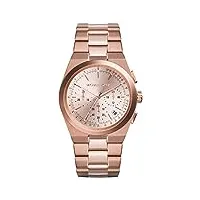 michael kors mk5927 montre chronographe à quartz en acier inoxydable pour femme, or rose/or rose, bracelet