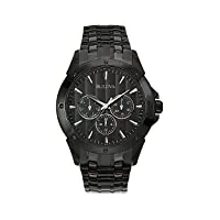 bulova - 98c121 - montre homme - quartz - chronographe - bracelet acier inoxydable noir