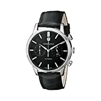 claude bernard montre pour homme 08001 3 nin classique avec chronographe automatique et affichage analogique noir, noir, sangle