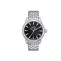 bulova accuswiss - 63b174 - gemini - montre homme - automatique analogique - cadran noir - bracelet acier argent