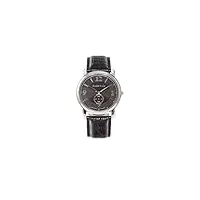 boudier & cie - bssm201 - montre homme - mouvement suisse quartz analogique - cadran noir - bracelet en cuir noir