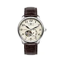 zeppelin hommes chronographe quartz montre avec bracelet en cuir 7666-5