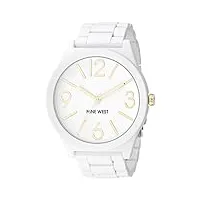 nine west - nw/1678wtwt - montre femme - quartz - analogique - bracelet silicone blanc