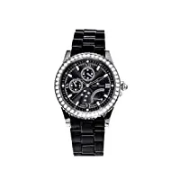 stella maris - stm15n2 - montre femme - quartz analogique - cadran noir - bracelet céramique noir