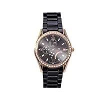 stella maris - stm15m6 - montre femme - quartz analogique - cadran noir - bracelet céramique noir
