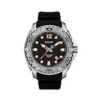 bulova - 96b228 - sea king - montre homme - quartz analogique - cadran noir - bracelet caoutchouc noir