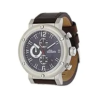 s.oliver - so-3097-lc - montre homme - quartz - analogique - bracelet cuir noir