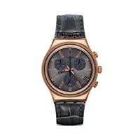 swatch hommes chronographe quartz montre avec bracelet en cuir ycg411